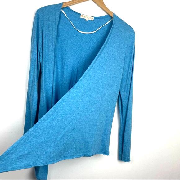 Indigenous | Light Blue Cardigan Wrap 100% Organic Cotton Sweater Top - Picture 3 of 7